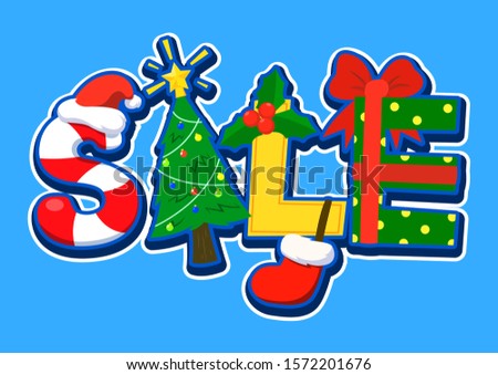 Christmas sale sign isolated for decoration.