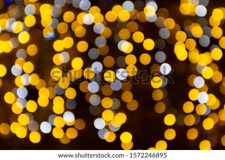 Christmas celebration party, Circular blurred bokeh in warm tone, yellow, orange