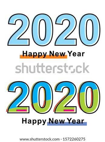 new year 2020, suitable for book covers, greeting cards, leaflets, banners. illustration design, vector design.