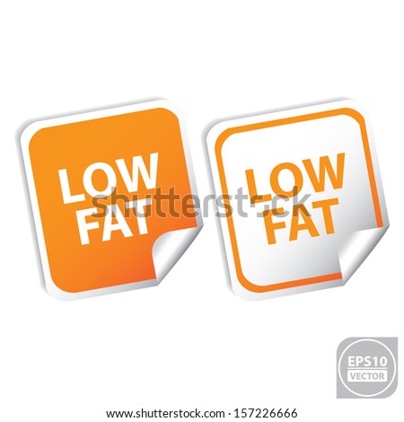 Vector: Low Fat orange Sticker and Tag.