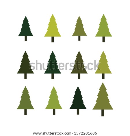 Collection of Christmas tree, simple design. Can be used for print media - brochures, posters, business cards, or for the web.
