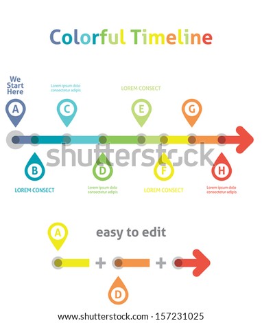 Colorful Timeline. Infographic template. Easy to Edit