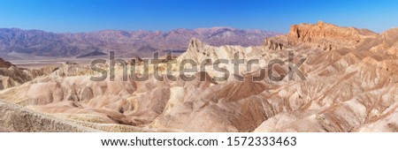 View from Zabriskie Point in Death Valley National Park, California, USA on a clear day.