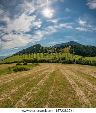 view summer foothills landscape lower tatra mountains