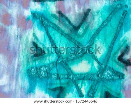 Vintage Oil Print. Blue and White Background. Dirty Art Nice Print. Tie Dye Batik. Sky Frosty Relaxation Pattern. Paint On Wet Paper. Mint Green Tie Dye Batik.