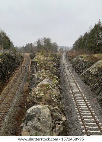 the railway diverges in different directions