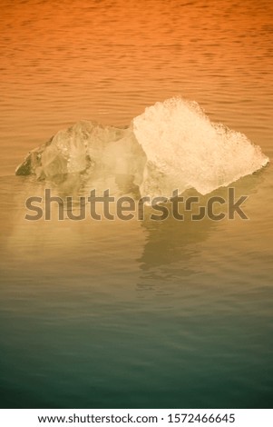 Iceberg lagoon jokulsarlon on the south of Iceland. Toned.