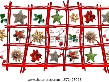 Festive background with stars and balls. Abstract background and textures for designers. Abstract Christmas background.