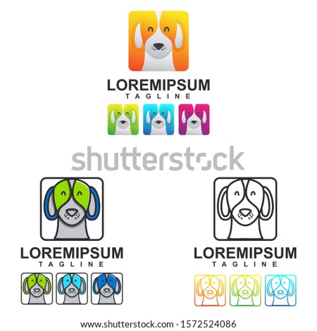 colorful cute dog design bundle