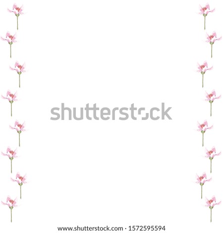 Frame of watercolor delicate flowers. Use for invitations, menus, birthdays.