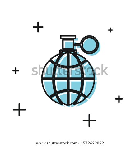 Black Planet earth and a recycling icon isolated on white background. Environmental concept.  Vector Illustration