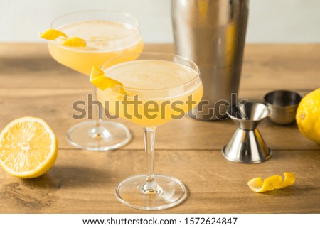 Homemade Gin Corpse Reviver Number 2 with Lemon Royalty-Free Stock Photo #1572624847