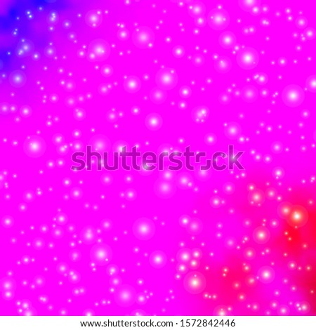 Light Purple, Pink vector pattern with abstract stars. Shining colorful illustration with small and big stars. Theme for cell phones.