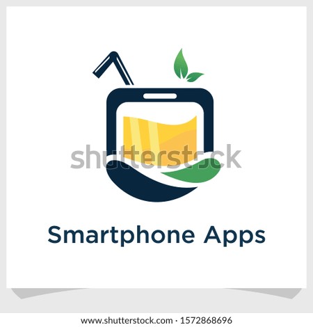 smartphone drinks application logo design inspiration, smartphone logo design vector