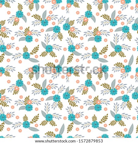seamleass pattern : Small Vintage Floral Seamless Pattern Design  ,for print on fabric textile , book cover , packaging , wedding invitation