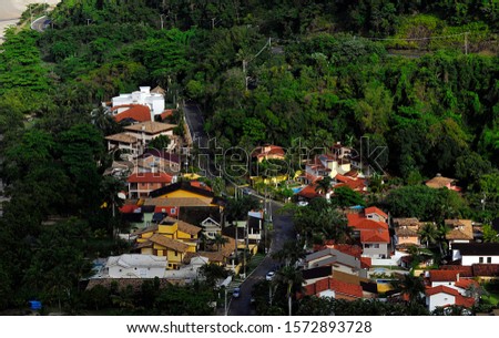Village in the middle of the trees in the City of São Sebastião, São Paulo, Brazil