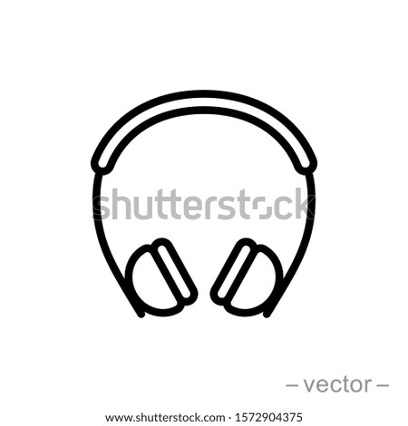 Headphones earphones flat icon. Headset silhouette