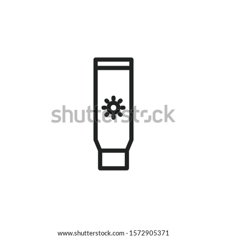 Simple sunscreen line icon. Stroke pictogram. Vector illustration isolated on a white background. Premium quality symbol. Vector sign for mobile app and web sites.