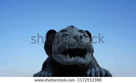 Image of monster name's See Hoo Ha Ta.In lagend of Bhuddha story inThailand. Royalty-Free Stock Photo #1572912388