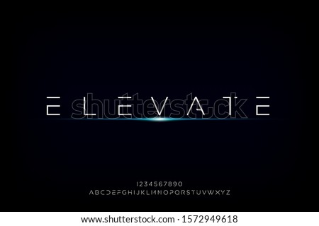 	
elevate. Abstract technology futuristic alphabet font. digital space typography vector illustration design Royalty-Free Stock Photo #1572949618