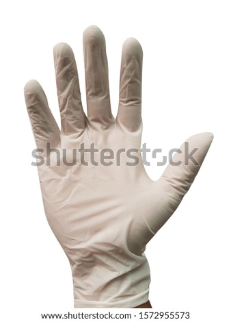 clean new rubber glove latex glove examination glove isolate from white  background 