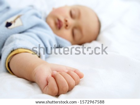 baby little hand with white background stock photo