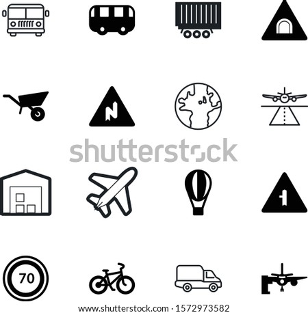 transport vector icon set such as: junction, shipment, courier, crossroads, collection, water, building, box, global, technology, forbidden, globe, tour, kilometers, child, around, turn, terminal