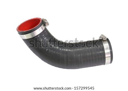 Rubber intake hose isolated on white background