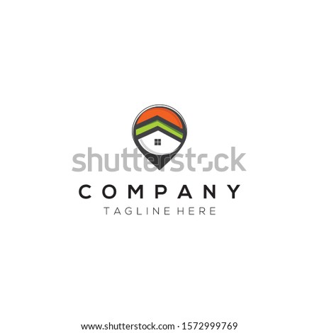 The pin of homes logo vector template