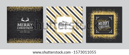 Vector Merry Christmas greeting cards and invitations. Happy New Year, Merry Christmas. Happy Holidays greeting cards - Xmas cards templates