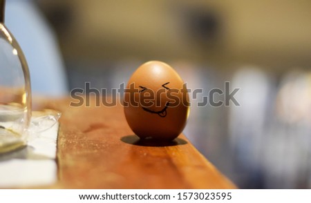 Funny eggs with face feeling.