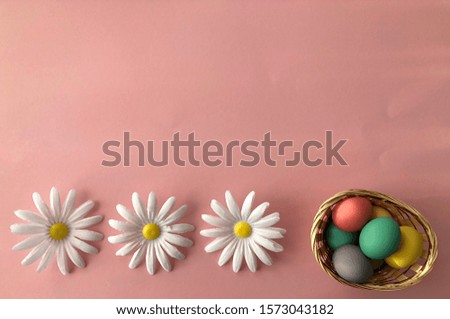 easter card template on pink background Royalty-Free Stock Photo #1573043182