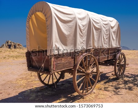 Traditional old west pioneer wagon, Utah, USA