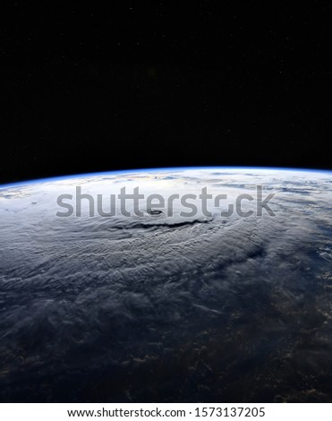 Satellite view of an hurricane. Elements of this image furnished by NASA.