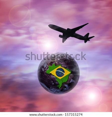 airplane, world,map of brazil Elements of this image furnished by NASA