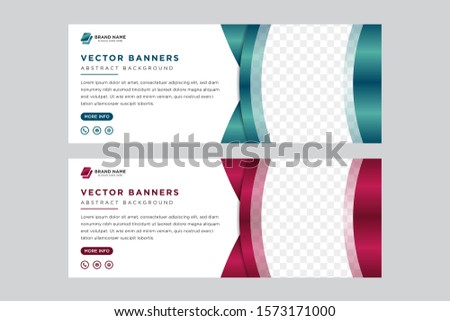Abstract horizontal banner web header waves vector. white color background. web design. Can be adapt to Brochure, banner Report, Magazine, Poster, gold banner Presentation. red and green for element 