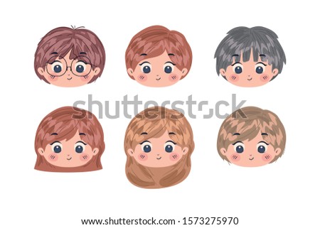Kids cartoons design, friendship childhood little people lifestyle and person theme Vector illustration