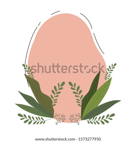 leaves and label design, Plant floral garden nature decoration ornament and season theme Vector illustration
