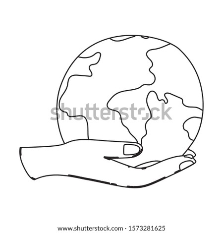 Planet sphere design, Continent earth world globe ocean and universe theme Vector illustration