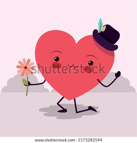 Heart cartoon design, Happy valentines day love passion romantic health wedding romance and decoration theme Vector illustration
