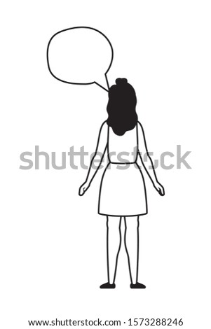 Avatar woman with communication bubble design, Girl female person people human and social media theme Vector illustration