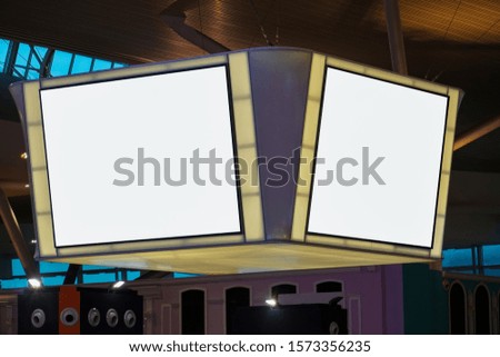 Blank billboard in modern building, billboard blank for outdoor advertising poster or blank billboard for advertisement
