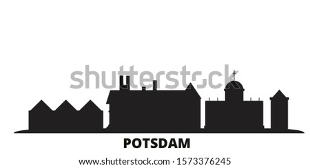 Germany, Potsdam city skyline isolated vector illustration. Germany, Potsdam travel black cityscape