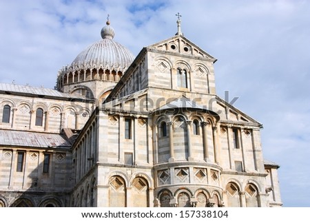 Pisa, Tuscany, Italy. Famous cathedral. UNESCO World Heritage List landmark.