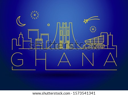 Minimal Ghana Linear Skyline with Typographic Design