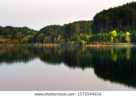 The view of lake Doxa at Feneos valley in Greece