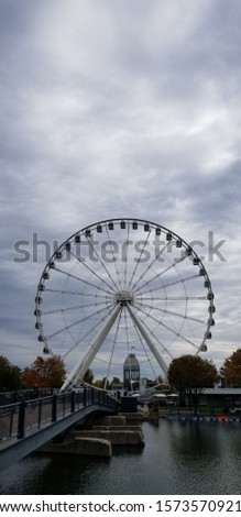Montreal Ferris Wheel on Cloudy Day