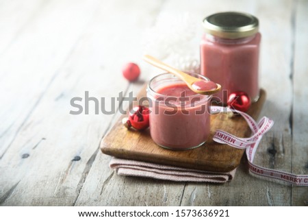 Homemade berry cream or custard