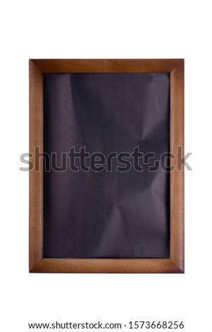 Black photo frame isolated on white background.