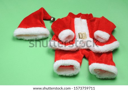 Clothing and cap Santa Claus on New Year and Christmas holidays